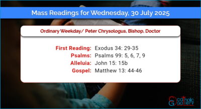 Daily Mass Readings for Wednesday, 30 July 2025