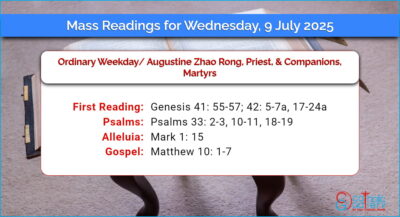 Daily Mass Readings for Wednesday, 9 July 2025