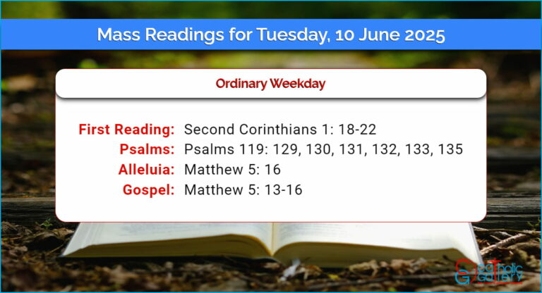 Daily Mass Readings for Tuesday, 10 June 2025