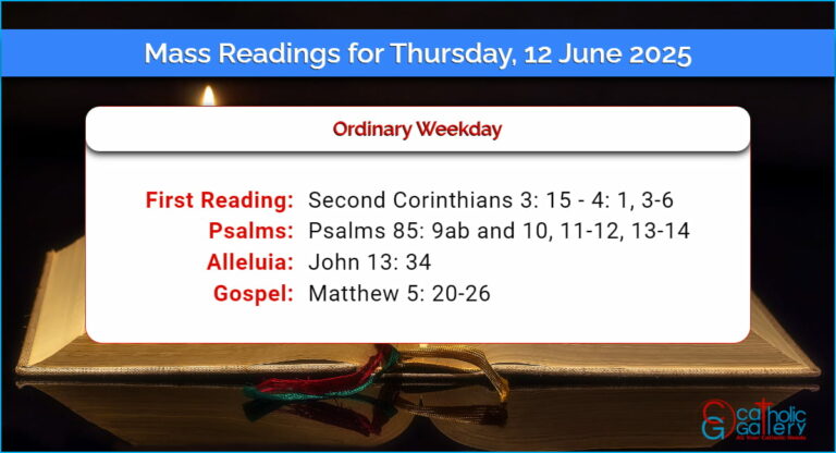 Daily Mass Readings for Thursday, 12 June 2025