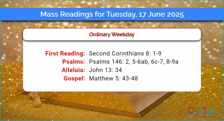 Daily Mass Readings for Tuesday, 17 June 2025