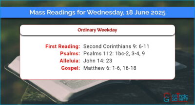 Daily Mass Readings for Wednesday, 18 June 2025