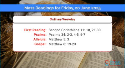 Daily Mass Readings for Friday, 20 June 2025