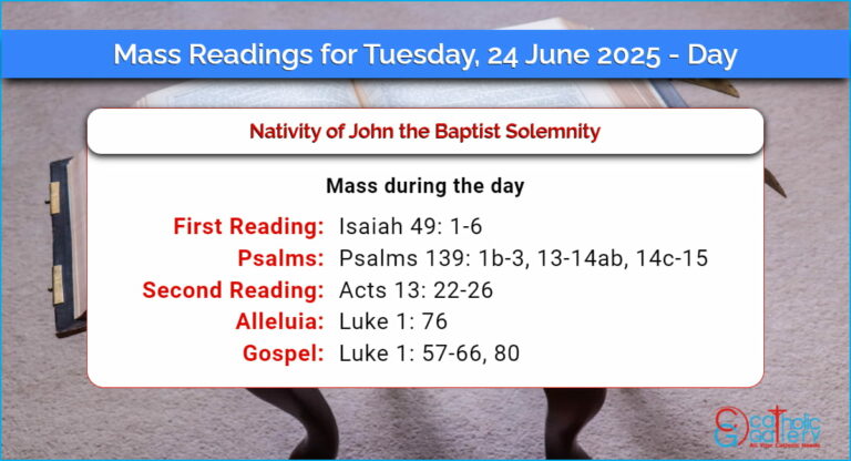 Daily Mass Readings for Tuesday, 24 June 2025 – Day
