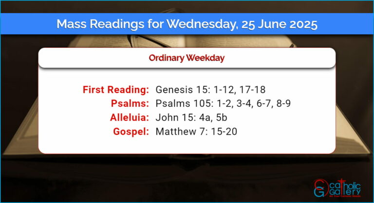 Daily Mass Readings for Wednesday, 25 June 2025