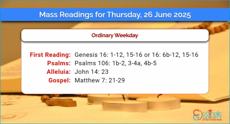 Daily Mass Readings for Thursday, 26 June 2025