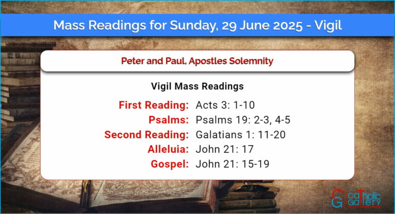 Daily Mass Readings for Sunday, 29 June 2025 – Vigil