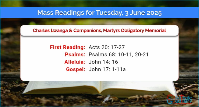 Daily Mass Readings for Tuesday, 3 June 2025