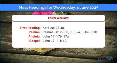 Daily Mass Readings for Wednesday, 4 June 2025