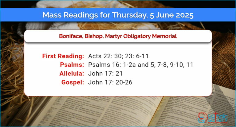 Daily Mass Readings for Thursday, 5 June 2025