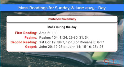 Daily Mass Readings for Sunday, 8 June 2025 – Day
