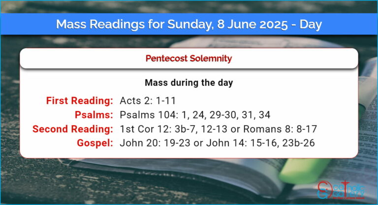 Daily Mass Readings for Sunday, 8 June 2025 – Day
