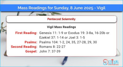 Daily Mass Readings for Sunday, 8 June 2025 – Vigil