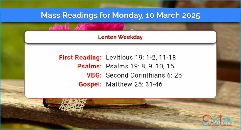 Daily Mass Readings for Monday, 10 March 2025