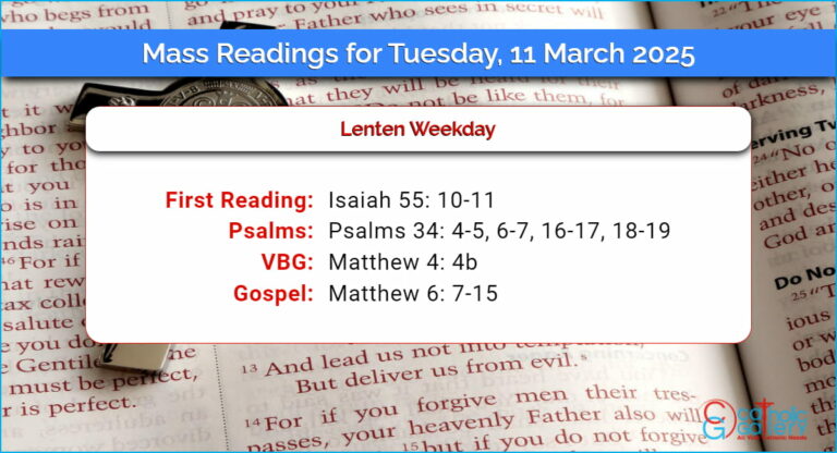 Daily Mass Readings for Tuesday, 11 March 2025