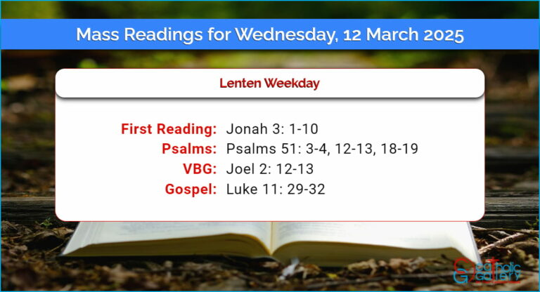 Daily Mass Readings for Wednesday, 12 March 2025