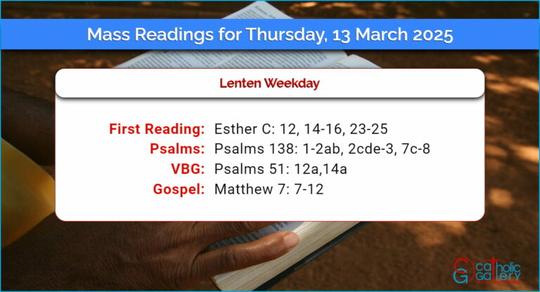 Daily Mass Readings for Thursday, 13 March 2025