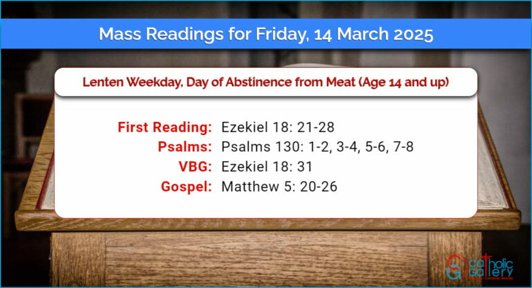 Daily Mass Readings for Friday, 14 March 2025