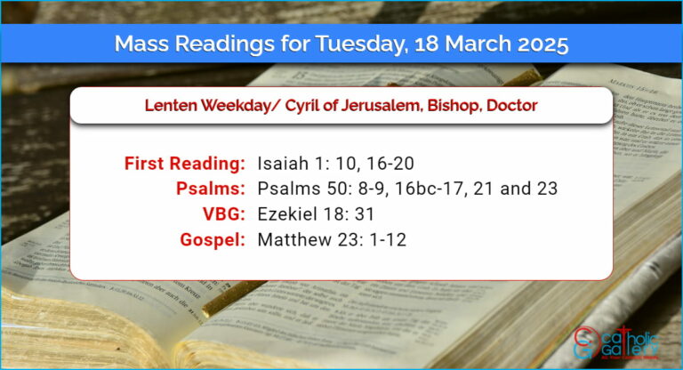 Daily Mass Readings for Tuesday, 18 March 2025