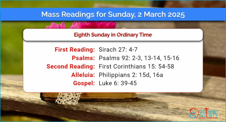 Daily Mass Readings for Sunday, 2 March 2025