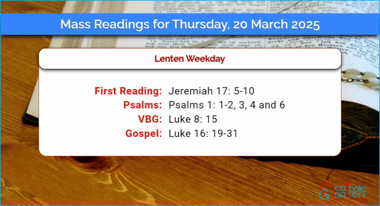 Daily Mass Readings for Thursday, 20 March 2025