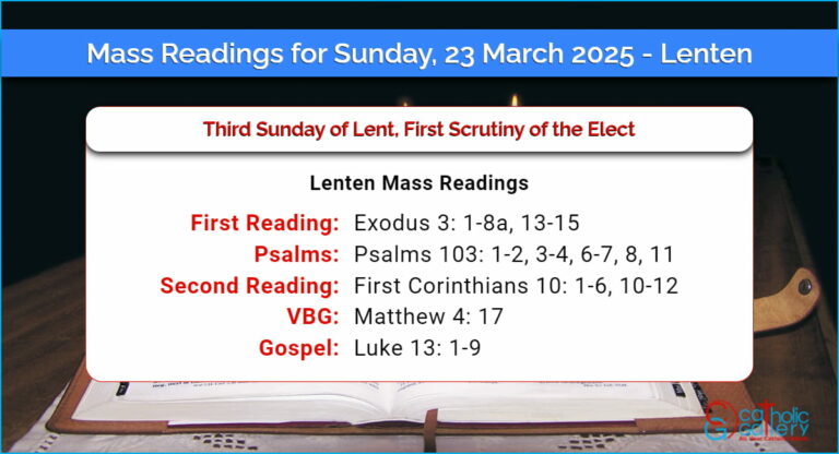 Daily Mass Readings for Sunday, 23 March 2025 – Lenten