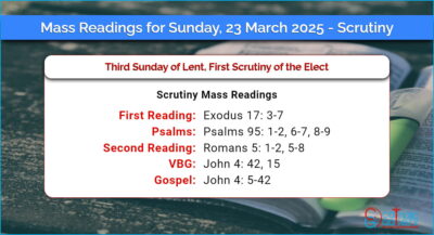 Daily Mass Readings for Sunday, 23 March 2025 – Scrutiny