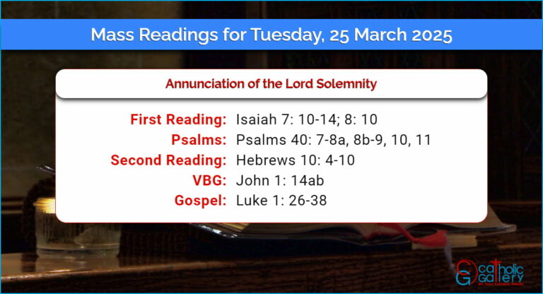Daily Mass Readings for Tuesday, 25 March 2025
