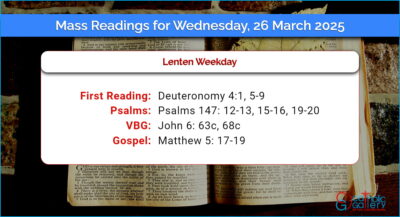 Daily Mass Readings for Wednesday, 26 March 2025