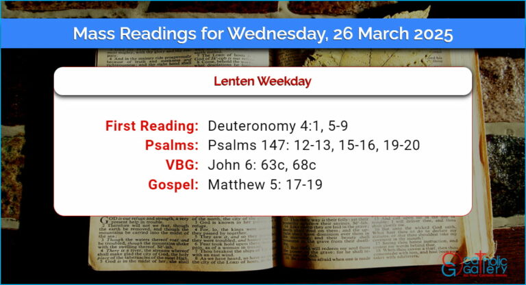 Daily Mass Readings for Wednesday, 26 March 2025