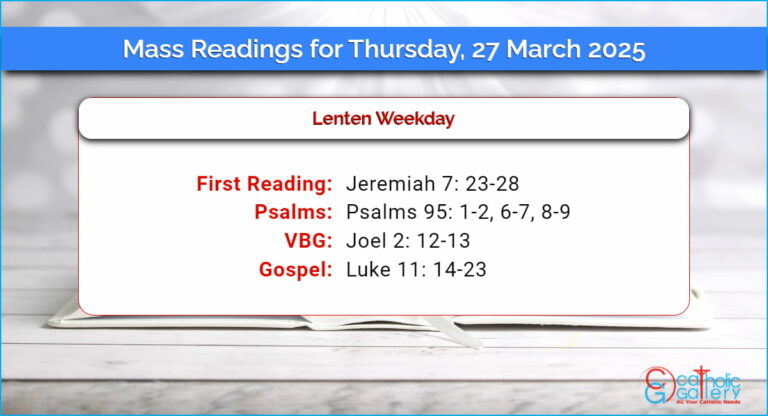 Daily Mass Readings for Thursday, 27 March 2025