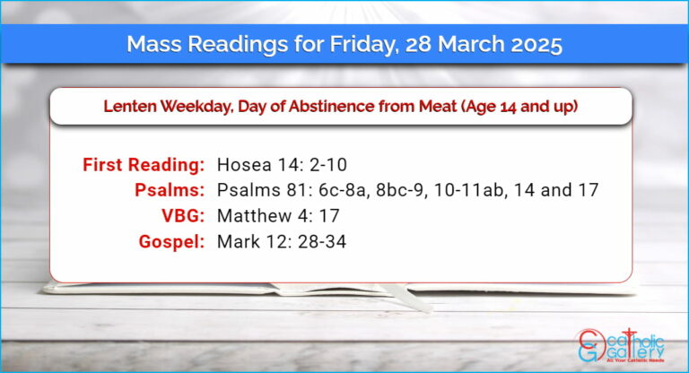 Daily Mass Readings for Friday, 28 March 2025