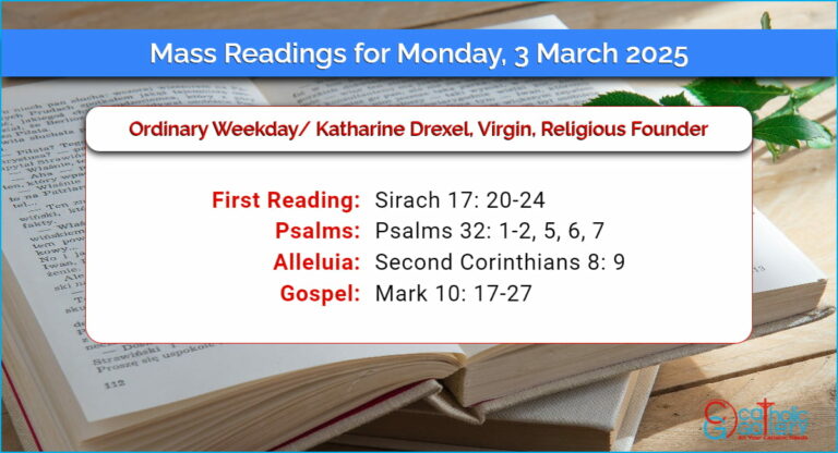 Daily Mass Readings for Monday, 3 March 2025