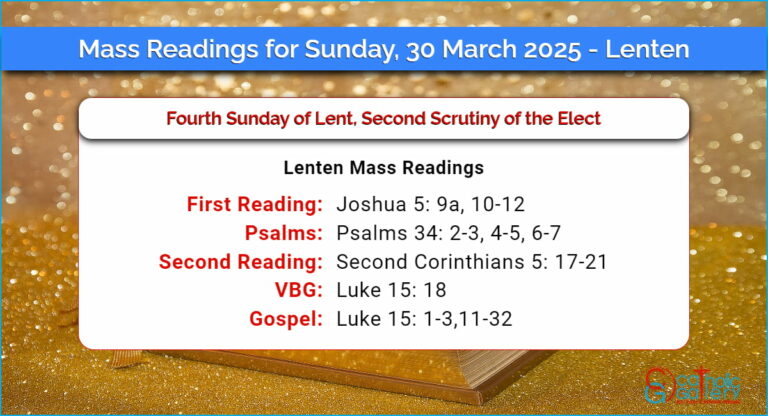 Daily Mass Readings for Sunday, 30 March 2025 – Lenten