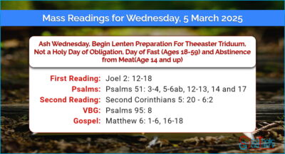 Daily Mass Readings for Wednesday, 5 March 2025