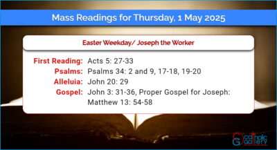 Daily Mass Readings for Thursday, 1 May 2025