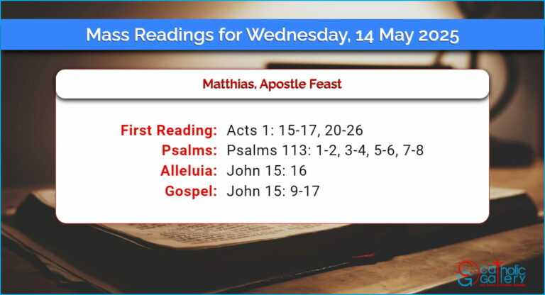 Daily Mass Readings for Wednesday, 14 May 2025