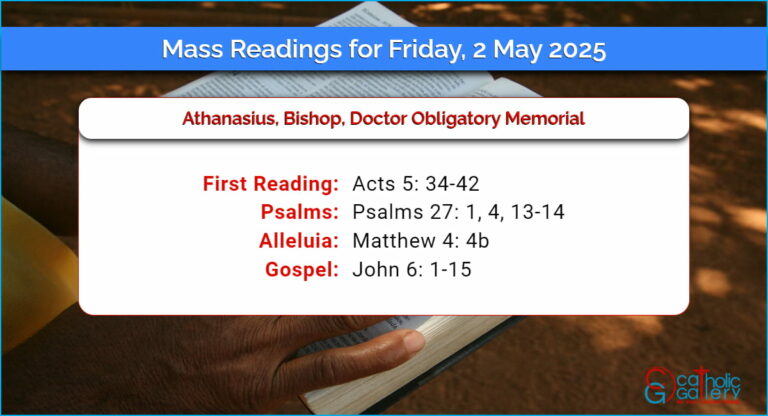Daily Mass Readings for Friday, 2 May 2025