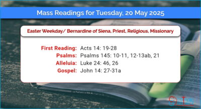 Daily Mass Readings for Tuesday, 20 May 2025