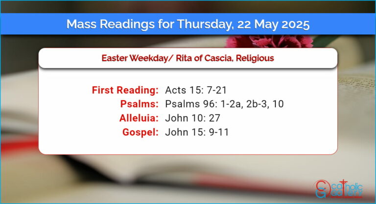 Daily Mass Readings for Thursday, 22 May 2025