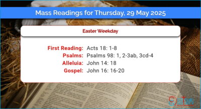 Daily Mass Readings for Thursday, 29 May 2025