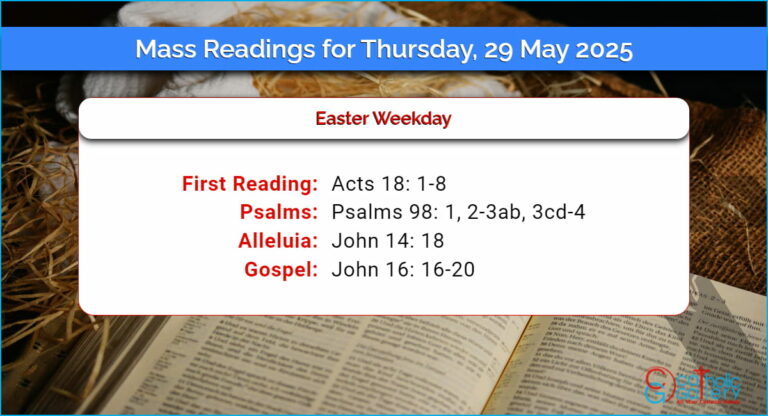 Daily Mass Readings for Thursday, 29 May 2025