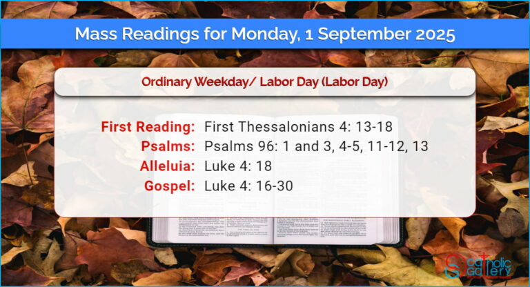 Daily Mass Readings for Monday, 1 September 2025