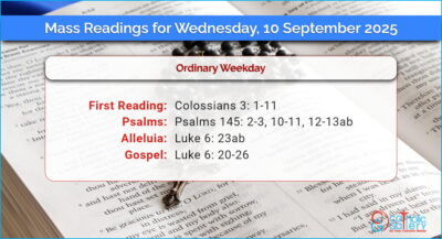 Daily Mass Readings for Wednesday, 10 September 2025