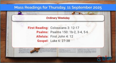 Daily Mass Readings for Thursday, 11 September 2025