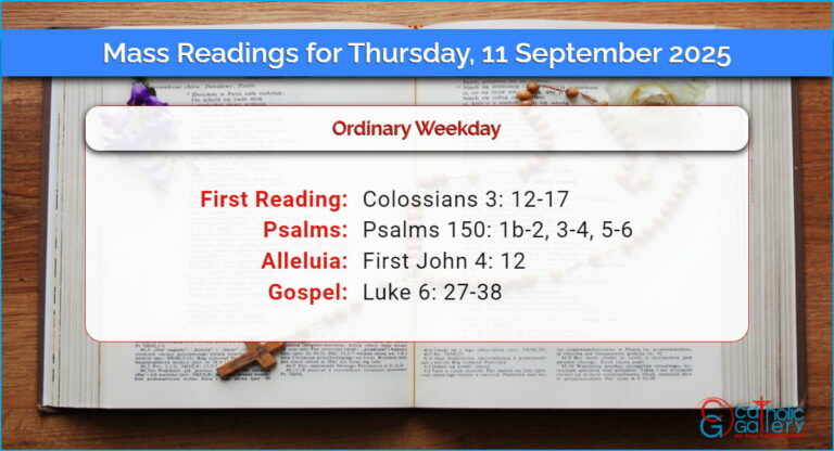 Daily Mass Readings for Thursday, 11 September 2025