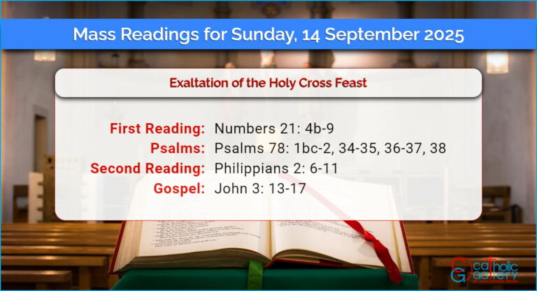 Daily Mass Readings for Sunday, 14 September 2025