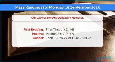 Daily Mass Readings for Monday, 15 September 2025