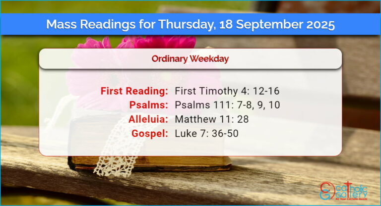 Daily Mass Readings for Thursday, 18 September 2025