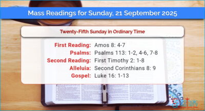 Daily Mass Readings for Sunday, 21 September 2025